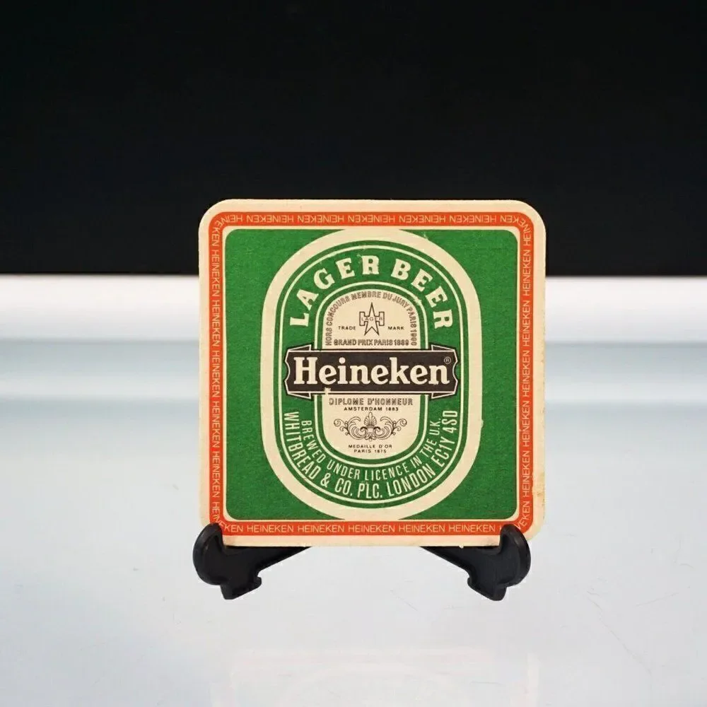 4 Vintage Beer Brewery Coasters Bavaria Amstel Flowers Heineken